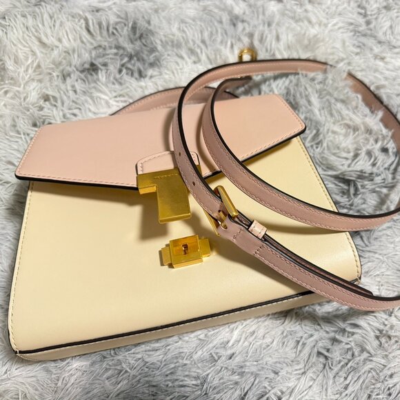 Tory Burch Juliette Small Top-handle Satchel In Shell Pink / New Cream - Picture 7 of 7